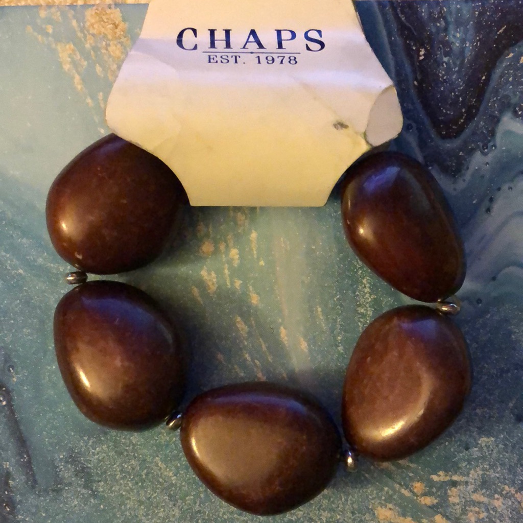 ** 3/$21 ** Chaps Extra Large Bead Stretch Bracelet